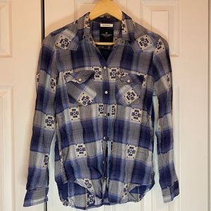 AMERICAN EAGLE PATTERNED FLANNEL